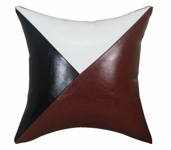 NOORA Real Lambskin Leather Cushion Cover | Handmade Unique Triangle Design Square Pillow Cases | Decorative Throw Sofa Case, Home Decor SJ400