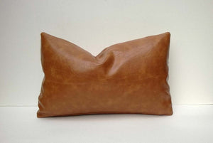 NOORA Tan Genuine Leather Cushion Cover Leather Pillow Case, inches Dark Tan Brown, Plain Rectangle Leather Pillow Cover ALL SIZE SP284