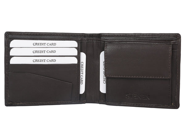 NOORA 100% personalized wallet for men,  Custom Engraved Leather Money Clutch bifold Chocolate BROWN Wallet ,Men's Gift Vintage Purse wallet