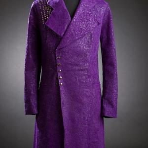 NOORA 1980s Purple Leather Trench Coat For Men's , Winter Vintage Long Coat Genuine Leather Jacket, Retro Menswear 07123