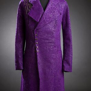 NOORA 1980s Purple Leather Trench Coat For Men's , Winter Vintage Long Coat Genuine Leather Jacket, Retro Menswear 07123