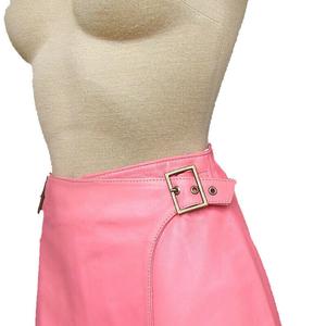 NOORA New Lambskin Leather Women Skirt Bodycon Patent Leather Short Half Dress Slim Shiny Party WA31