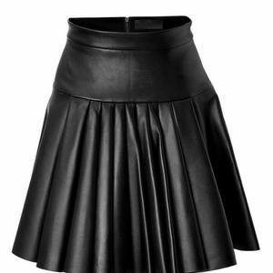 NOORA Women LambSkin Red  Above Knee Skirt, Leather Outfit, FULL skirt, mini skirt SP10