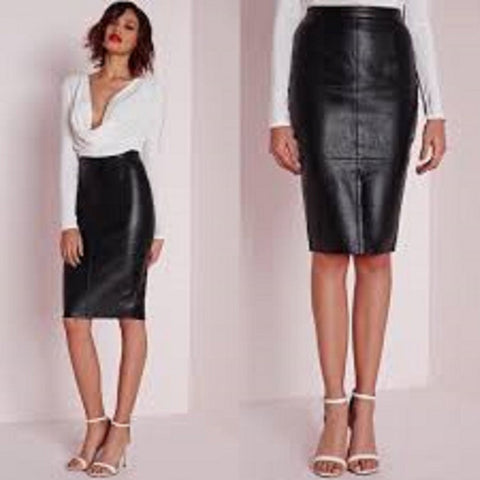 NOORA Handmade Women's LambSkin,Leather skirt,Leather Outfit,Black skirt, Skin Full Leather skirt,Genuine Leather skirt Made To Order SJ494