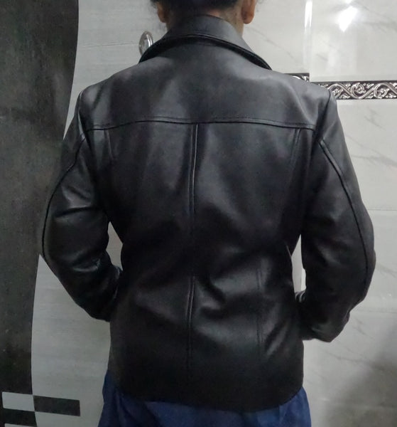 Noora Women's Lambskin Black Leather Jacket, Biker Motorcycle Leather Jacket, Western Party Wear Leather Jacket