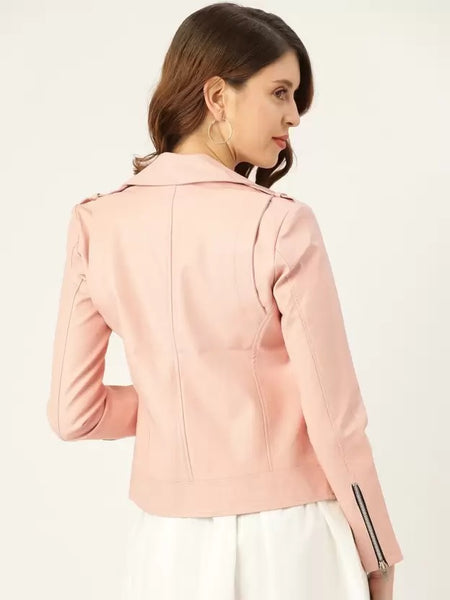 Noora Stylish Women's BABY PINK JACKET Full Sleeve Solid Bike Riding Jacket | Best Gift for Her |  SN017
