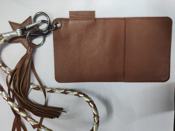 Noora Customize Handmade Unisex Tan Leather Mobile, Phone Cover, Phone Pouch UT454