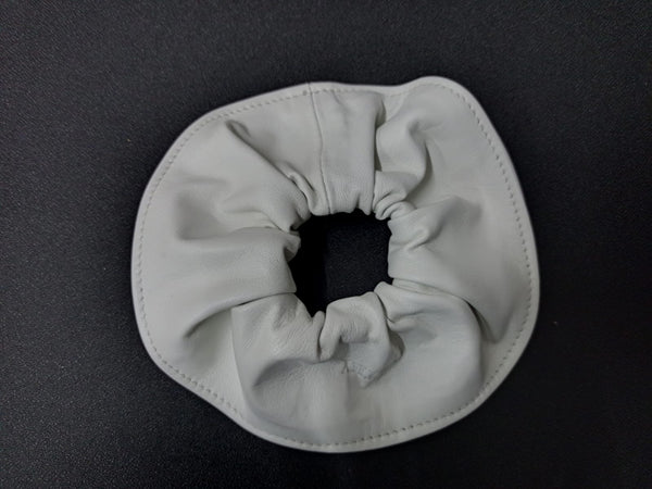 Noora Soft Leather Hair Scrunchies for Women Elastic Hair Bands with Solid Color Classy Black Ponytail Holders for Thick Hair Strong Hair Tie