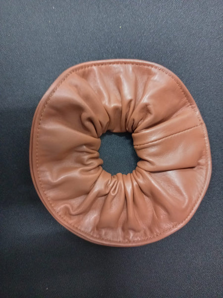 Noora Soft Leather Hair Scrunchies for Women Elastic Hair Bands with Solid Color Classy Black Ponytail Holders for Thick Hair Strong Hair Tie