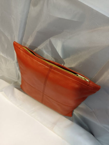 Noora Lambskin Leather Cushion Cover Orange | Square Pillow Case | Throw Covers for Living Room | Decorative Sofa Cushion Cover | Home Decor | Gift Pillow SN030