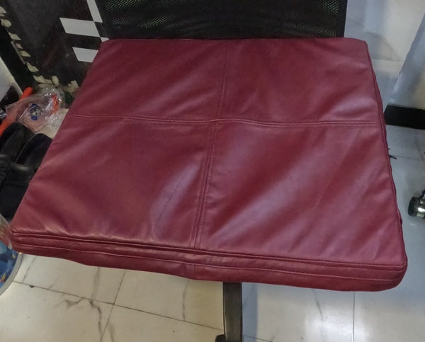 Noora Lambskin Leather Seat Cushion Cover | Dining Cushion Cover, Table Seat Cushion Cover, SQUARE Bench Floor Seat Cushion Cover, Customized Leather Pet Bed - BURGUNDY SN028