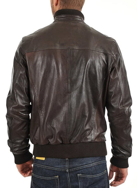 Noora Mens Lambskin Shiny Black Leather Jacket, Stylish Biker Leather Jacket, Bomber Jacket With Ribbed Cuff YK085