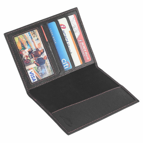 NOORA 100% personalized wallet for men's , Genuine BLACK Leather Passport and Card Holder Travel Wallet , Men's Gift - SK4