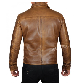 NOORA MENS Expendable Vintage Genuine Lambskin Distressed Leather Jacket #RS08#
