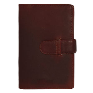 NOORA wallet for men's, Custom Wallet, BURGUNDY Leather purse, Passport Holder with Hoop Closure