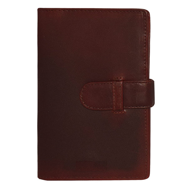 NOORA wallet for men's, Custom Wallet, BURGUNDY Leather purse, Passport Holder with Hoop Closure