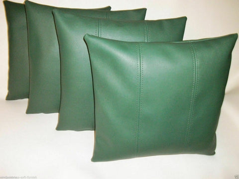 Noora Green Lambkin Leather Pillow Cover |  Throw Case Cover square Home Décor Pillow Cover |Handmade Pillow Cover  SU0150