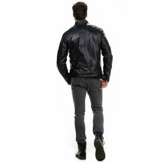 Noora Men's Authentic Lambskin Leather Jacket Slim Fit Outerwear Soft Premium Black Leather Jacket With Zipper Pocket YK95