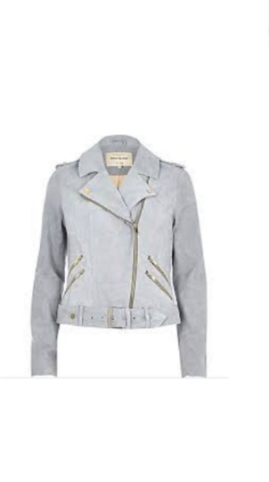 NOORA Womens Lambskin Gray suede Leather Jacket | Vintage Biker jacket for ladies | Glossy Luxurious Jacket YK069