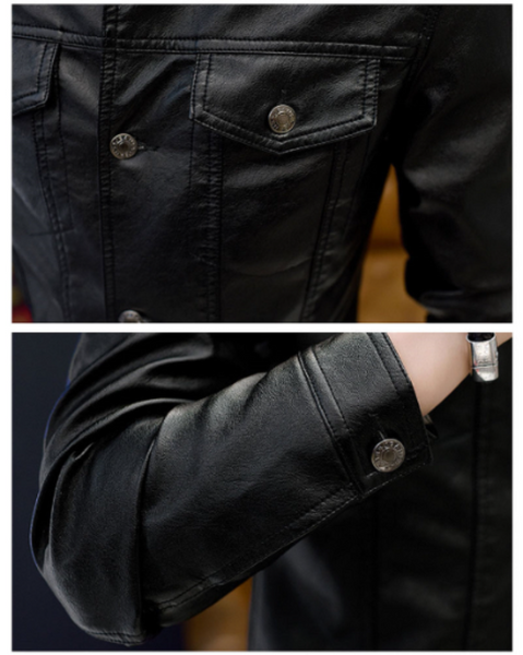 NOORA Mens Lambskin Shiny Black Leather Shirt Style Jacket | Casual Party Shirt  YK078