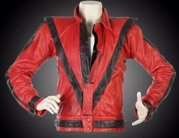 Noora Mens Leather Michael Jackson Thriller Jacket| Red & Black Combination Jacket | Christmas Red Leather Jacket SU0752