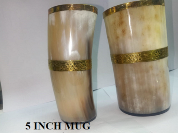 Noora Handcrafted Personalised/Engraved Horn Viking Drinking HORN GLASS| Horn for Men & Women Genuine  Horn Glass SU099