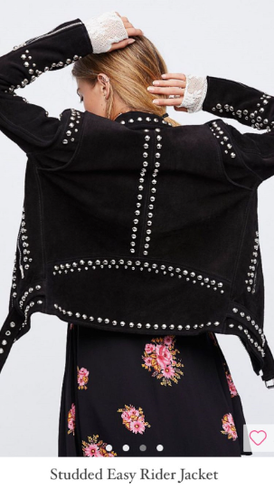 NOORA Woman Silver Studded Black SUEDE Leather Jacket, Steam Punk Biker Leather Jacket, Party Wear Jacket YK042