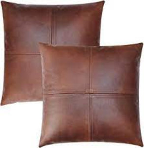 NOORA 100% Lambskin Antique Brown Leather pillow cover, Square Pillow, Housewarming, Home & Living Decor YK011