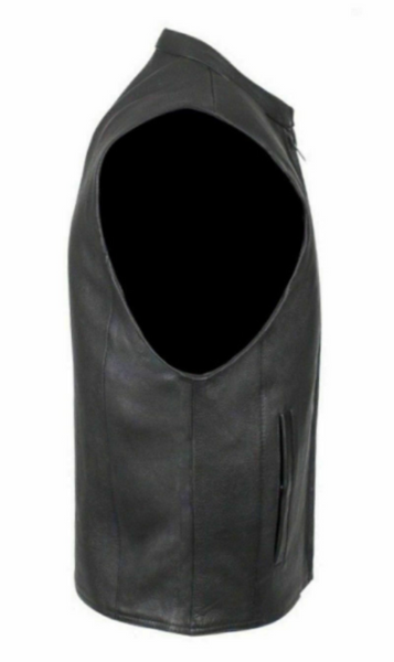 NOORA Black  Classic Waist Coat For Men Lambskin Leather Sleeveless Biker Waist Coat With Pocket | SU080