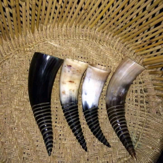Handcrafted 100% Leak Free 11 Inch Swirl Carved Polished Natural Buffalo Horn Gifts For Him/Her  | Groomsman Gift | Gift For Drinking Lovers YK003