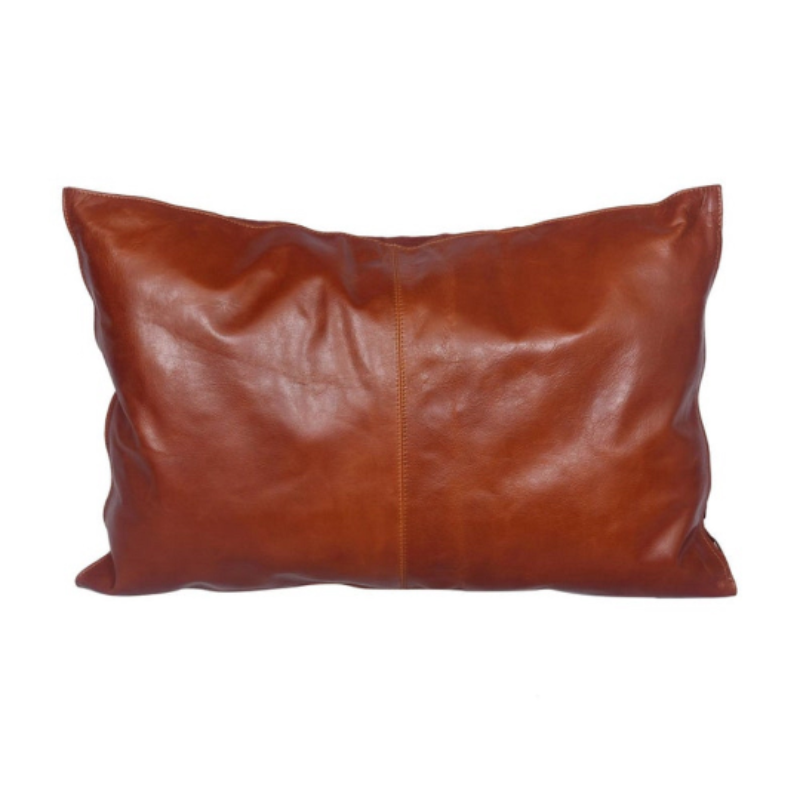 Noora 100% Authentic Lambskin Leather Cushion Cover,  Decorative Accent Brown Throw Cover for Bedroom, Living Decor, Gift Pillow Cover YK93