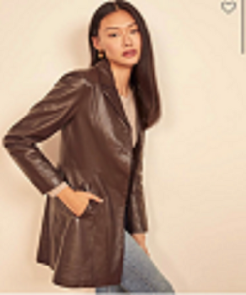 Noora Ladies 100% Real Lambskin Leather Shiny BLAZER Jacket For MEETINGS Brown Blazer Jacket YK29