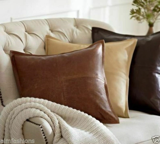 NOORA 100% Lambskin Leather pillow cover Square Pillow, Housewarming, Home & Decor, Living Decor Pillow Cover YK80