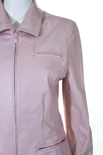 Noora NEW Womens Leather holiday jacket Vintage Motorcycle Jacket Coat BABY Pink Brand women jacket ST0223