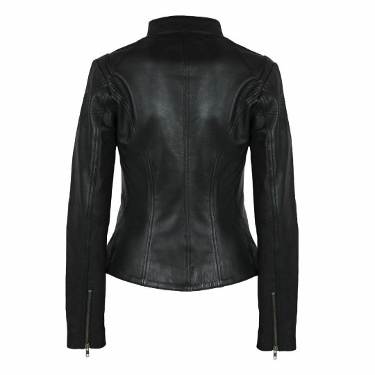 Noora Women's & Girls Leather jacket, Ladies Black Leather Biker Jacket, Casual Slim Fit Jacket, Glossy Party Jacket YK17