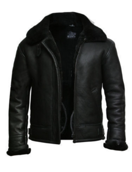 Noora Mens Lambskin Leather Black Biker Racer Jacket With Belted Fur Collar | Black Leather Jacket With Branded YKK Zipper Closure SU0635