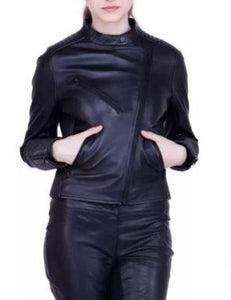 Noora New Womens Lambskin Black Leather Jacket With Quilted Designer Jacket, Trendy Biker Style Jacket YK0253
