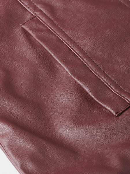 Noora Womens Burgundy Color Plus Size Leather Jacket With YKK Zipper Closure | Biker Rider Leather Jacket  JS012