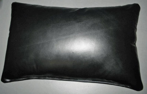 Noora Lambskin Leather Pillow Cover, Black Color Cushion Cover Home Decor, Rectangle Decorative Sofa Throw Lumbar Cover Yk03