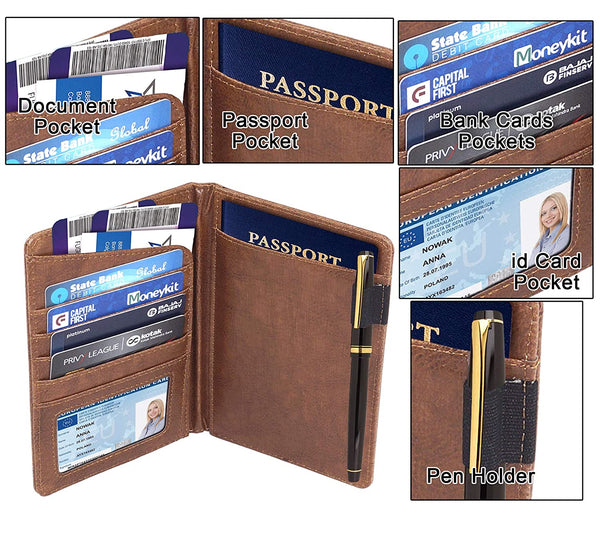 NOORA 100% personalized wallet for men, Custom Leather Wallet Money Clutch bi-fold BROWN Wallet ,Men's Gift Vintage Purse wallet - SK3