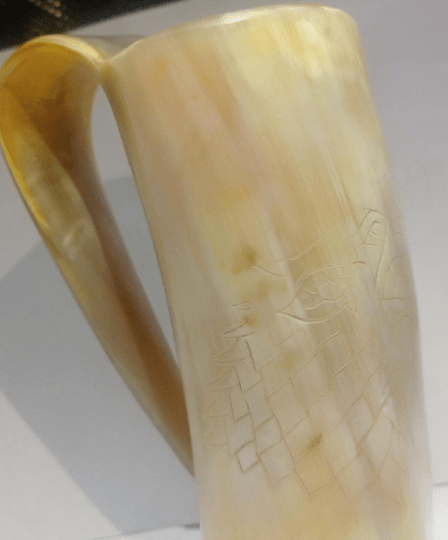 Handcrafted Horn Mug, Personalized Viking Drinking Horn Mug, Beer Mug Best Gift For Men & Women, Tankard Cup YK09 - Noora International