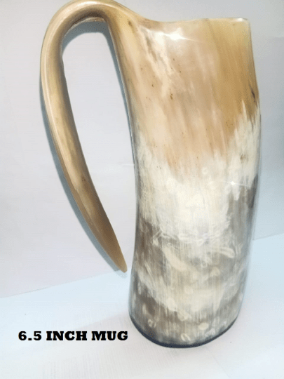Handcrafted Horn Mug, Personalized, Viking Drinking Horn Mug, Beer Mug, Groomsmen Gift, Game of Thrones, Best Gifts For Men, Tankard Cup | Horn For Halloween Party YK08 - Noora International