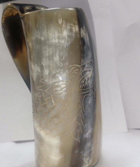 Handcrafted Horn Mug, Personalized, Viking Drinking Horn Mug, Beer Mug, Groomsmen Gift, Game of Thrones, Gifts For Men, For Gift Halloween YK07 - Noora International