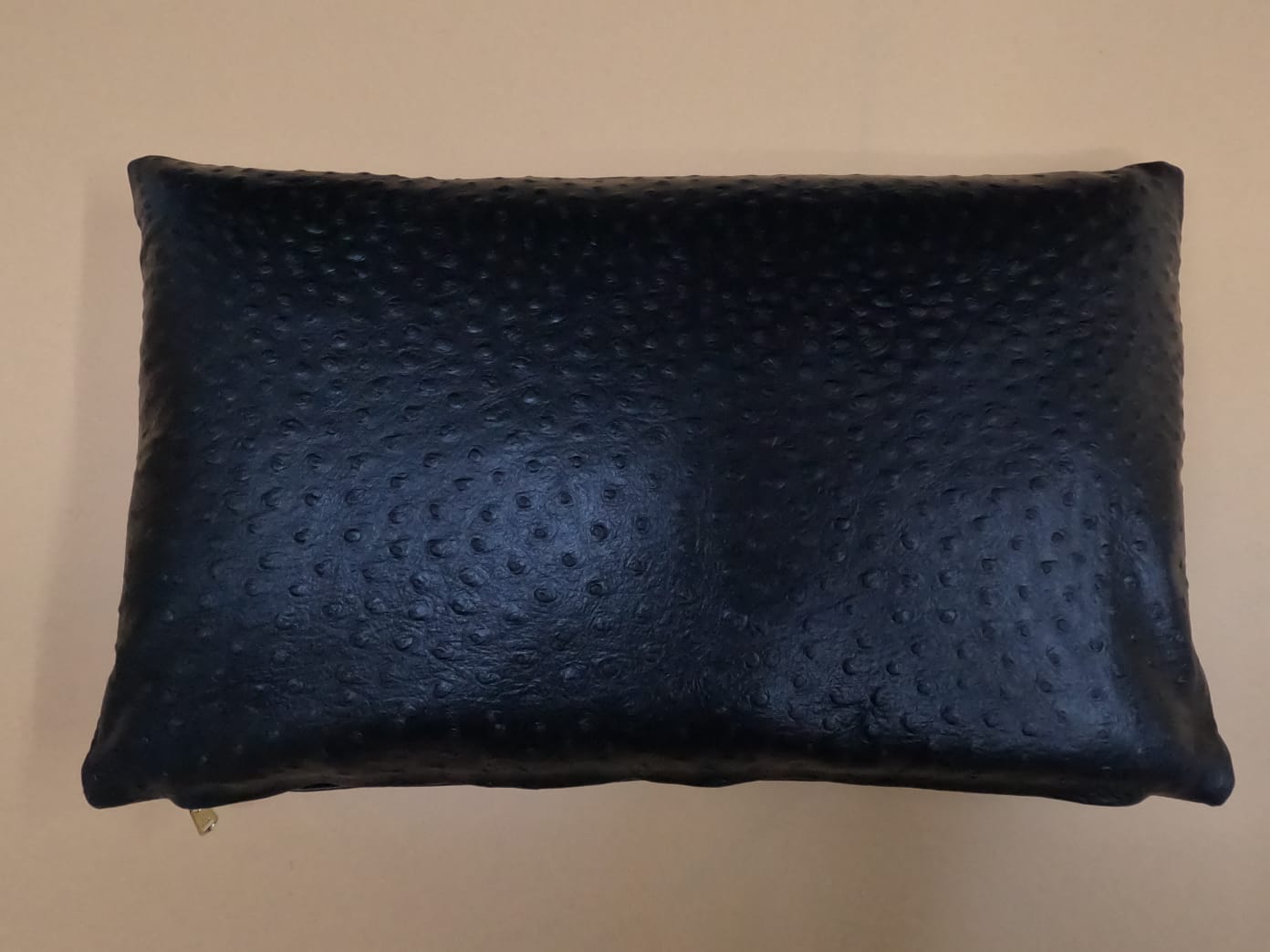 Noora Ostrich Print Leather Cushion Cover | Home & Living Decor | Rectangle Shape Black Lumbar Pillow Cover | Housewarming Decor | SK83