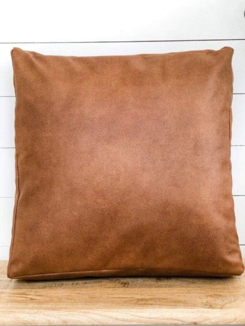 Noora Lambskin Tan Leather Seat Cushion Cover, Dining Cushion, Table Seat Cover, Home sweet Cover, Modern pillow cover YK0218