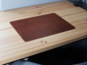 Noora Lambskin Brown Leather Desk Pad, Large Leather Laptop Mat, Office Gift Idea YK0219