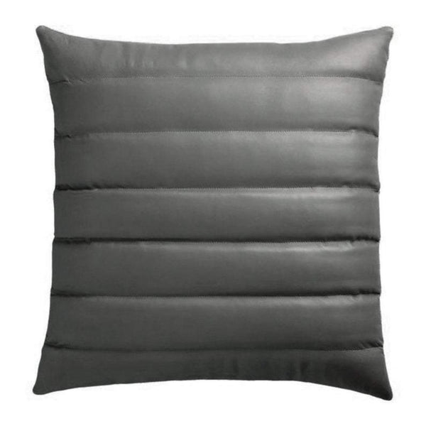 NOORA 100% Real Lambskin Tan Leather pillow cover, Quilted Pillow Cover for Bedroom, Living Room,Housewarming Cover YK013