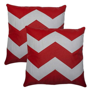 Noora Red & White Combination Square Leather Cushion Cover, Color-Block Throw Cover, Home Décor, Decorative Cushion Cover for Livingroom SU0155