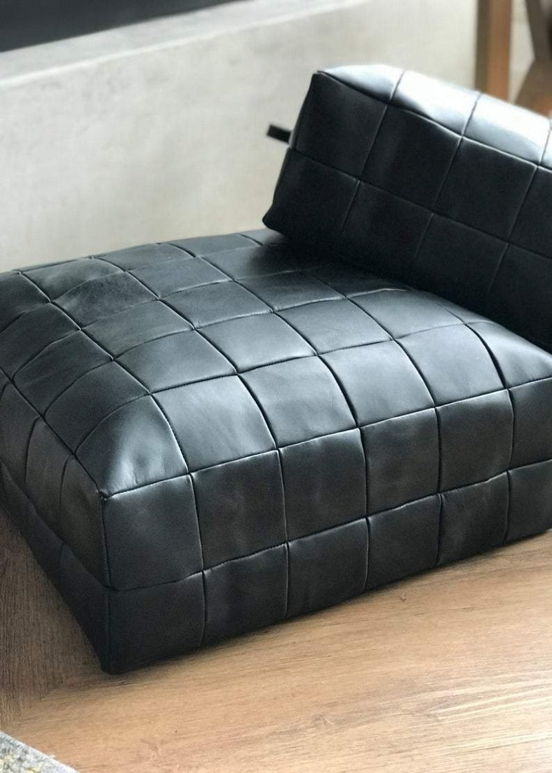 NOORA 100% Lambskin Leather Seat Cushion Cover,Quilted Designer Sofa Cushion Case, Table Seat YK0212