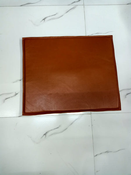 Lambskin Leather TAN SQUARE CHAIR PAD | Dining Seat Pad for Home and Office | Housewarming Gifts - Noora International